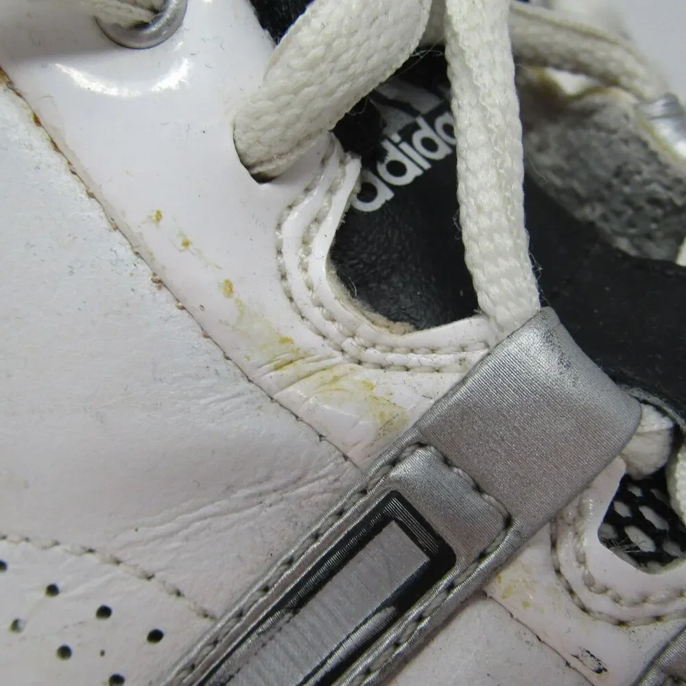 Adidas Men's US 9.5 Athletic Shoes White Black Silver Lace Up Mid Top Basketball